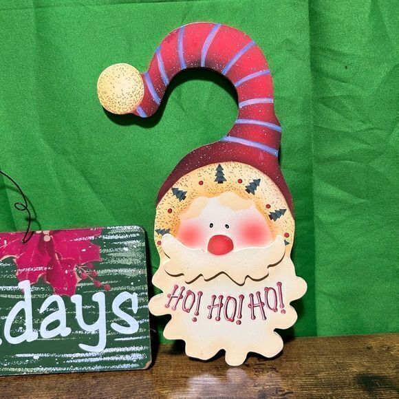 Happy Holidays Santa Clause‎ Christmas Door Wooden Hanging Decorations - Picture 5 of 5
